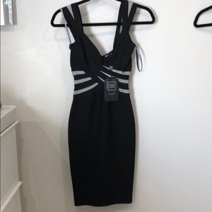 Authentic NWT Black Herve Leger Dress Size XXS